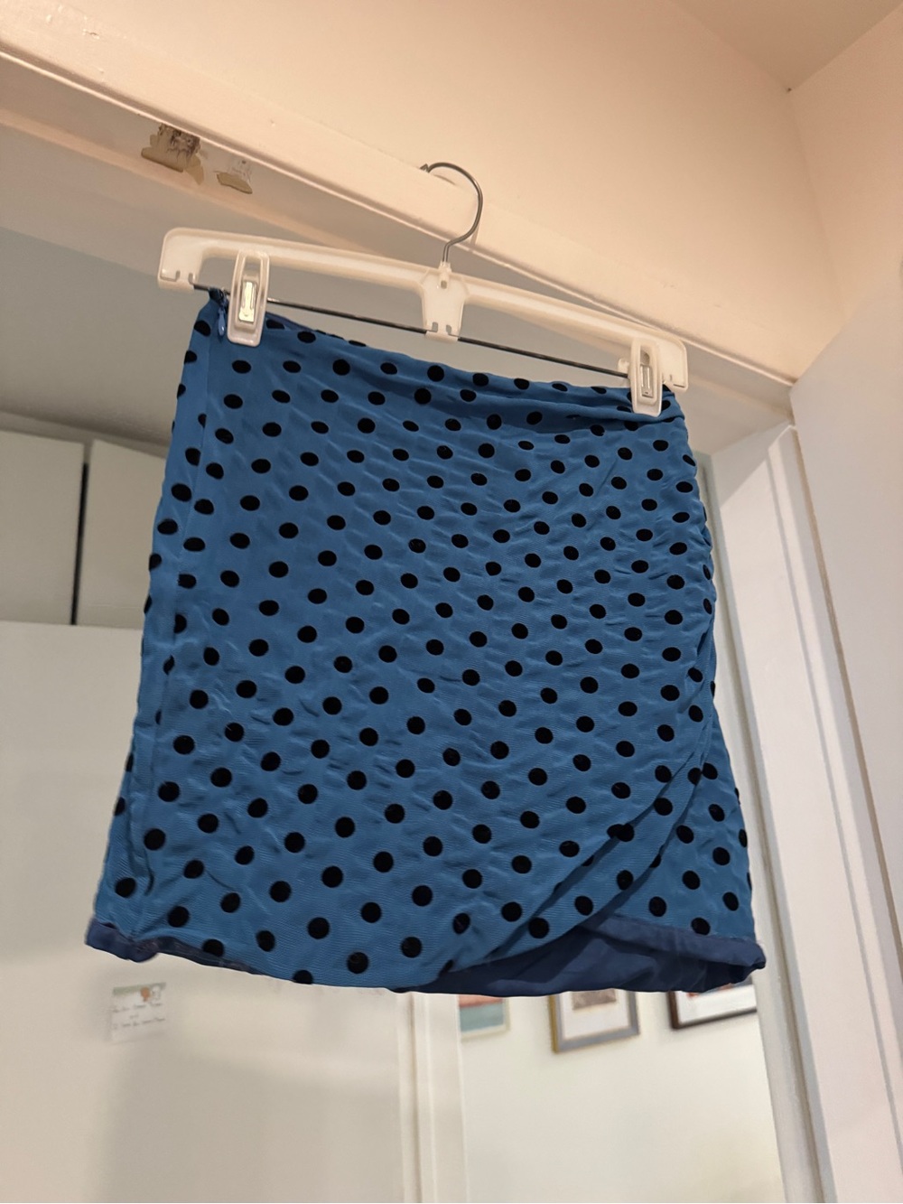 Lovers + Friends Blue Polka Dot Mini Skirt